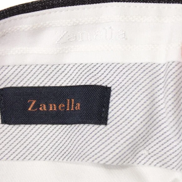 Zanella NWT Dress Pants Size 36 US Curtis In Gray Melange Wool Blend